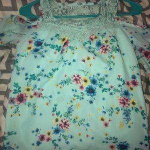 A light blue floral shirt